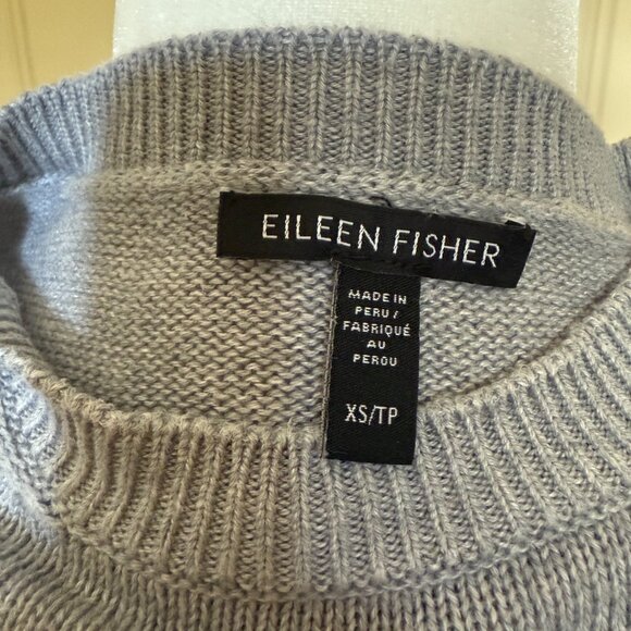 Eileen Fisher Organic Cotton Tencel Lightweight pale blue sweater sz XS - Picture 5 of 7